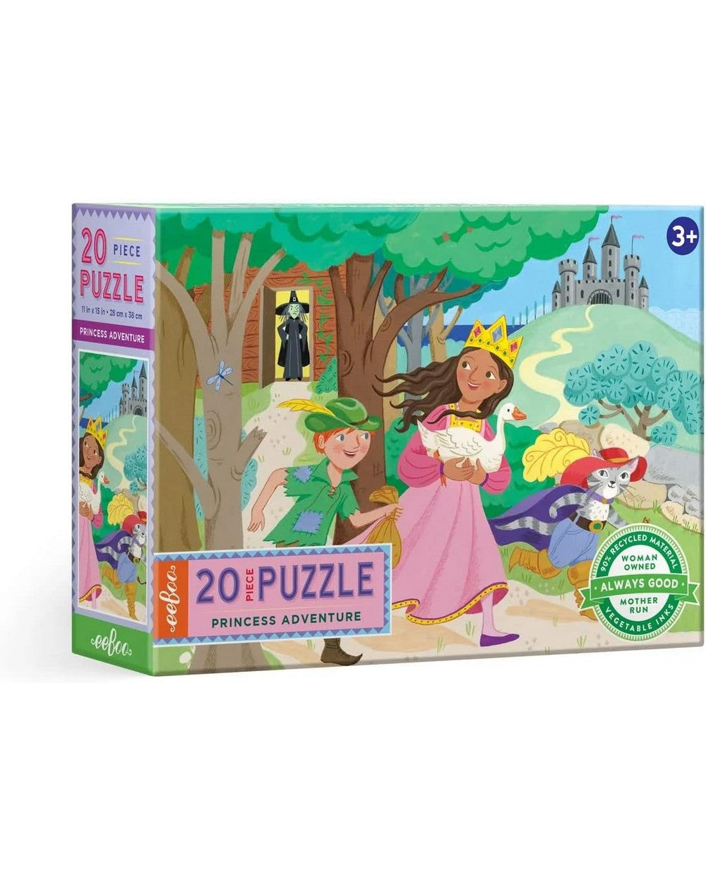 eeBoo Princess Adventure 20-Piece Big Puzzle – Fun and Educational Puzzle for Kids, Colorful Princess-Themed Designs