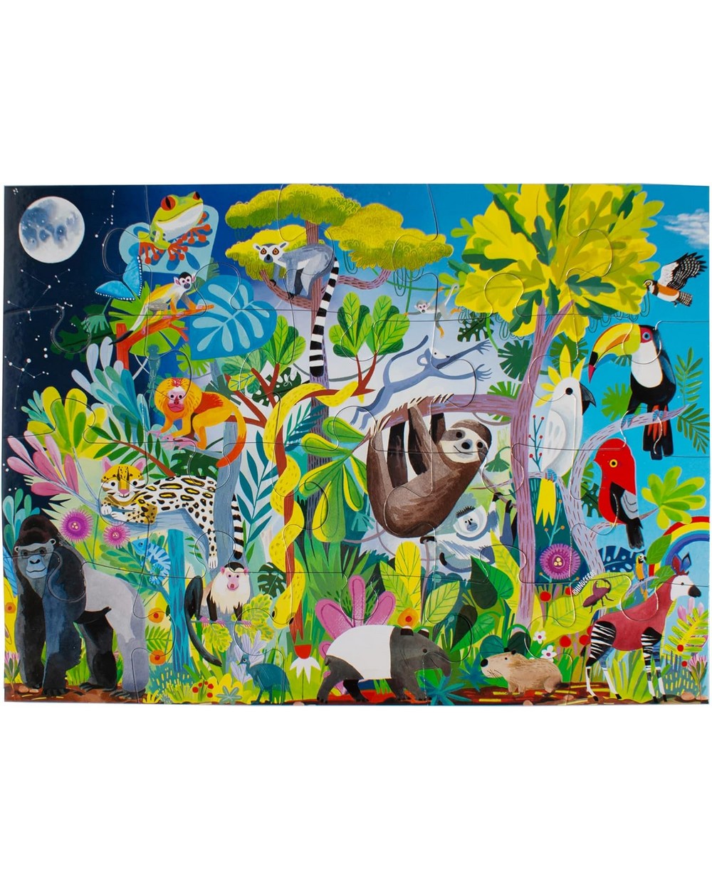 eeBoo Rainforest Life 20-Piece Puzzle – Fun and Educational Puzzle for Kids, Colorful Rainforest-Themed Designs