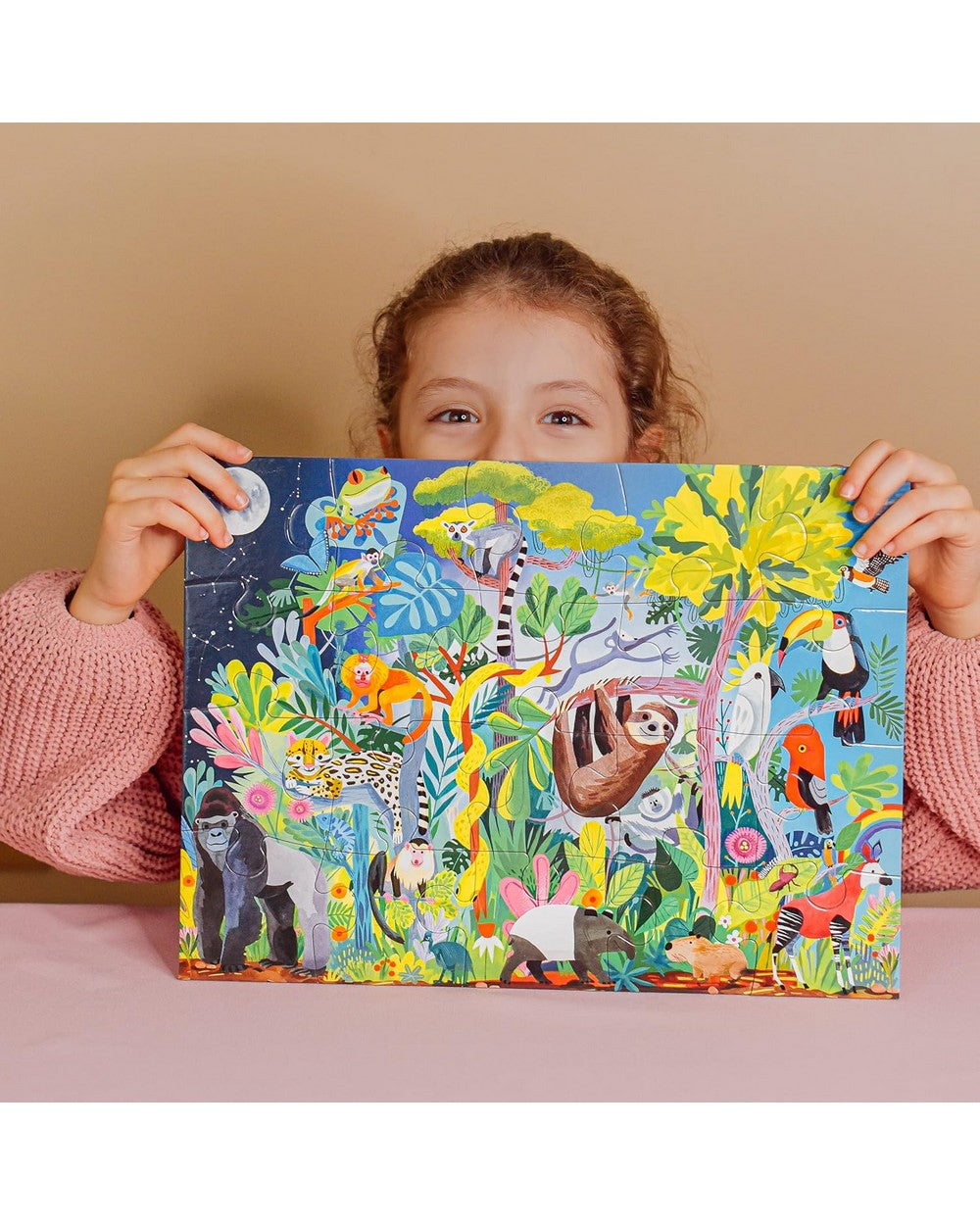 eeBoo Rainforest Life 20-Piece Puzzle – Fun and Educational Puzzle for Kids, Colorful Rainforest-Themed Designs