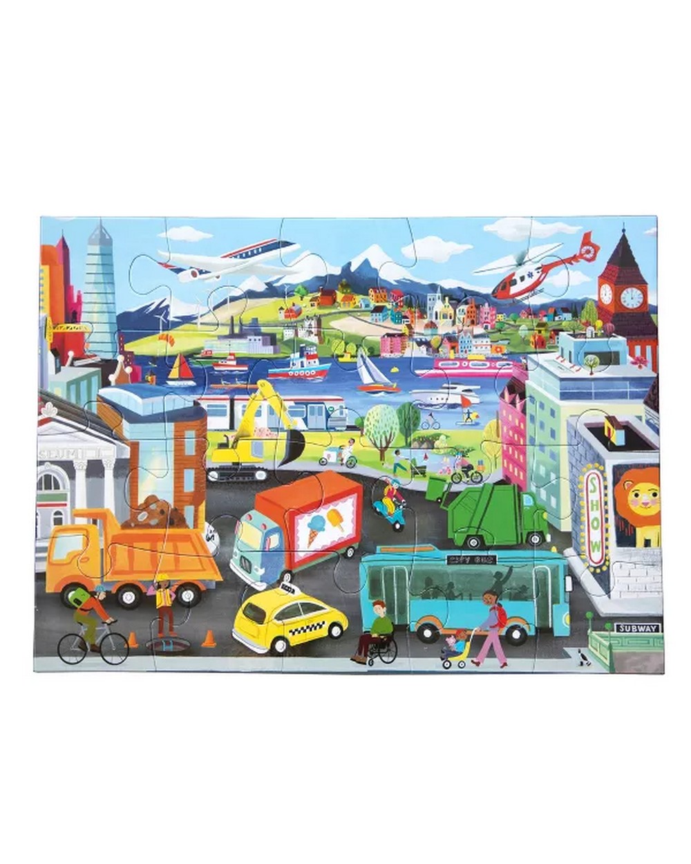 eeBoo Vehicles 20-Piece Puzzle – Fun Educational Puzzle for Kids, Colorful Vehicle-Themed Designs, Perfect for Early Learners