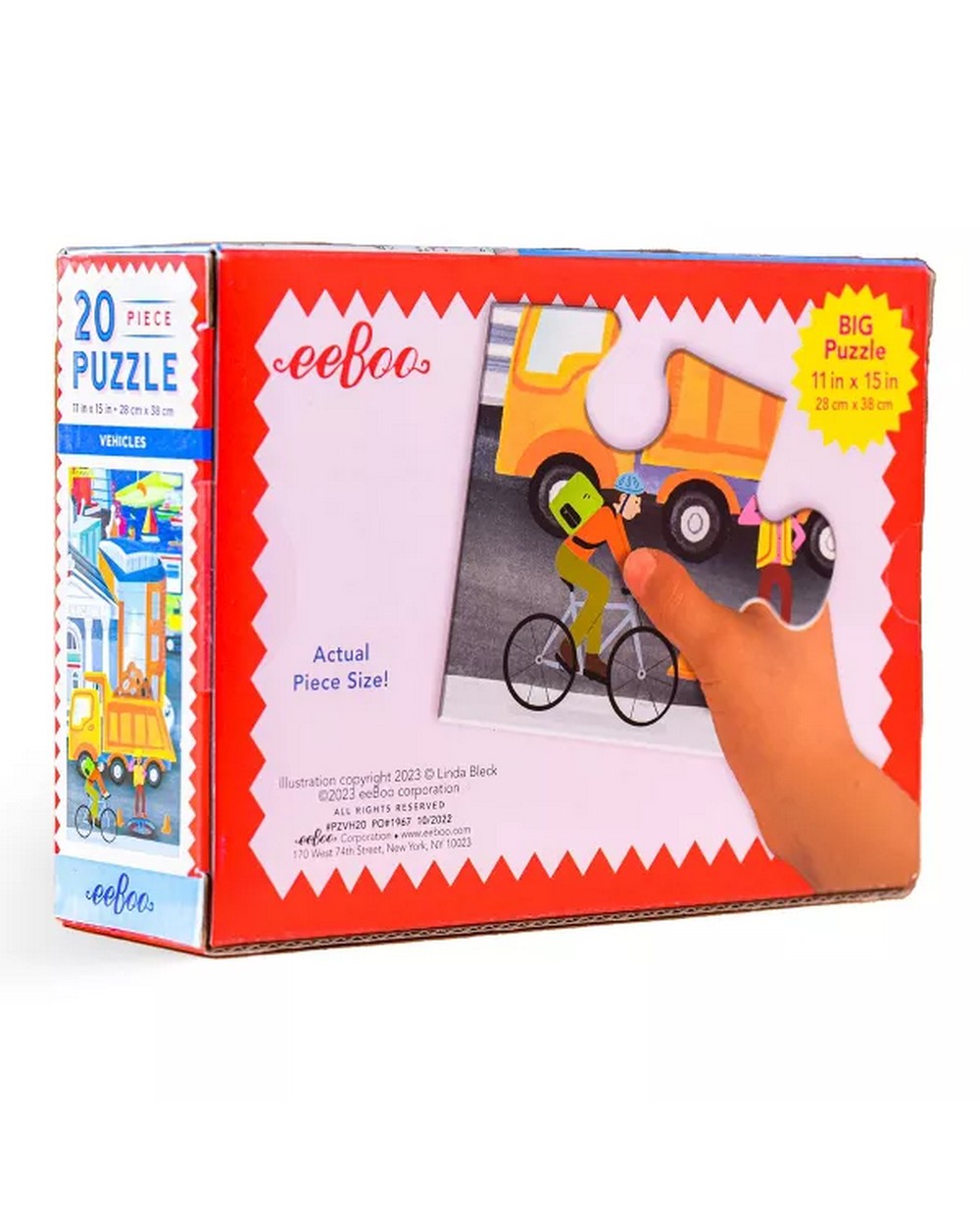 eeBoo Vehicles 20-Piece Puzzle – Fun Educational Puzzle for Kids, Colorful Vehicle-Themed Designs, Perfect for Early Learners
