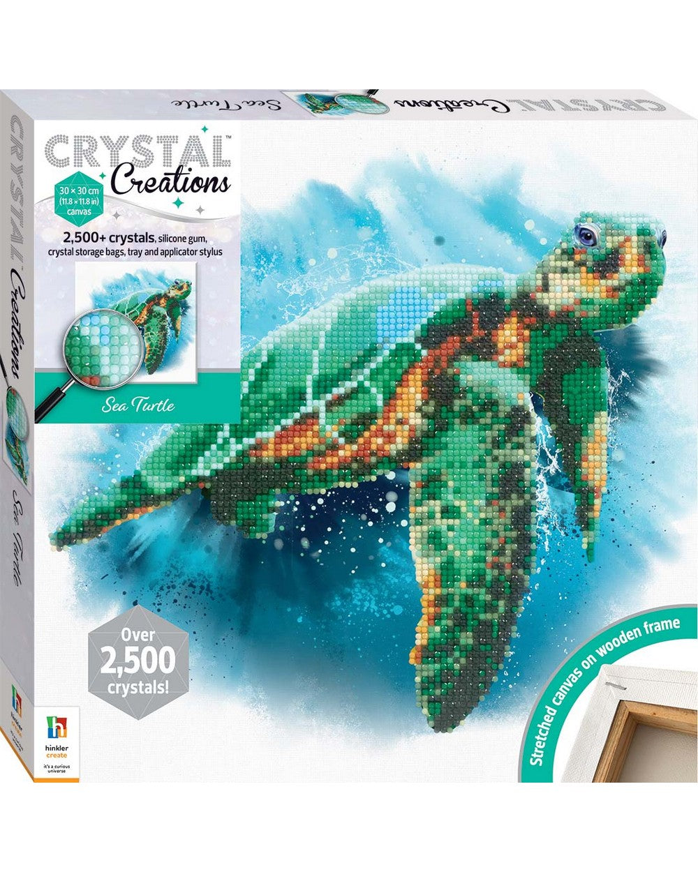 Hinkler Crystal Creations, Canvas Sea Turtle, DIY Crystal Art Kit, Creative Craft Activity, Kids Art Supplies