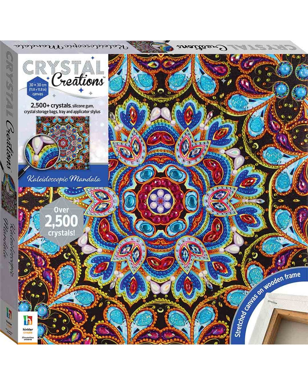 Hinkler Crystal Creations, Canvas Kaleidoscopic Mandala, DIY Crystal Art Kit, Creative Craft Activity, Kids Art Supplies