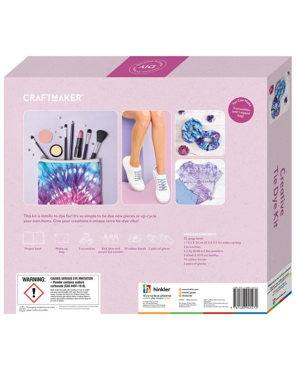 Hinkler Craft Maker Creative Tie Dye Kit, DIY Tie Dye Supplies, Fun Crafting Activity, Custom T-Shirt Design, Kids Art Kit