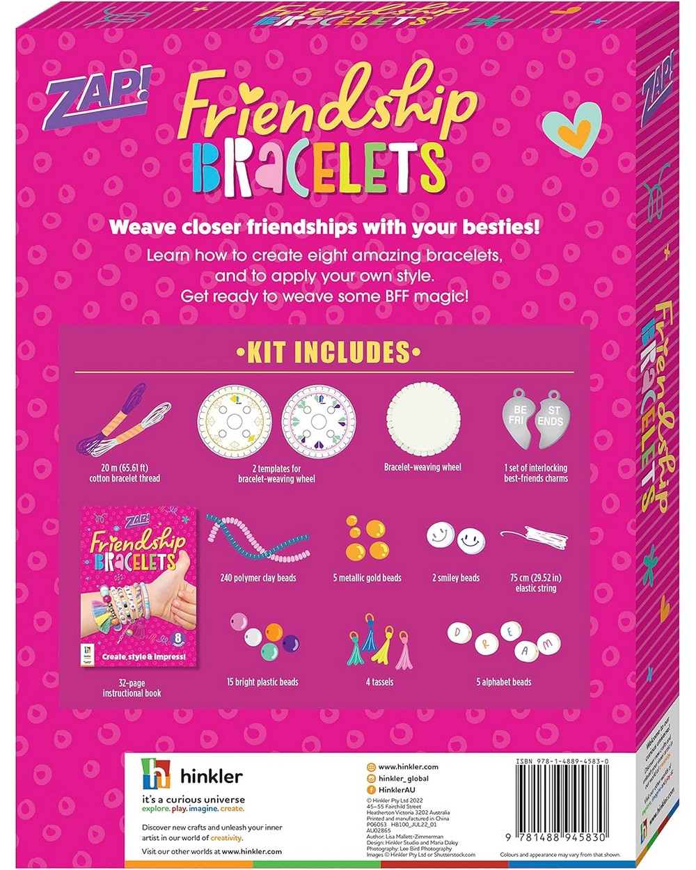 Hinkler Zap Friendship Bracelets, DIY Jewelry Kit, Creative Crafting, Fun Bracelet Making, Kids Art Supplies
