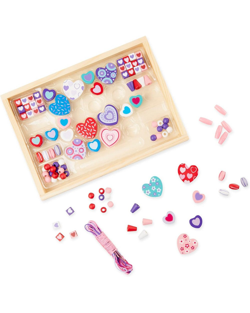 Melissa & Doug Sweet Hearts Bead Set, DIY Jewelry Kit, Creative Beading Activity, Fun Craft for Kids, Art Supplies