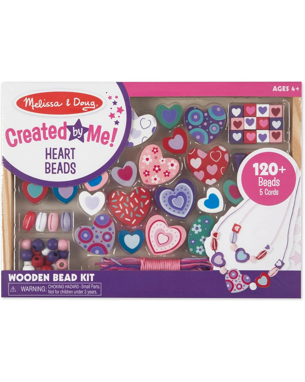 Melissa & Doug Sweet Hearts Bead Set, DIY Jewelry Kit, Creative Beading Activity, Fun Craft for Kids, Art Supplies