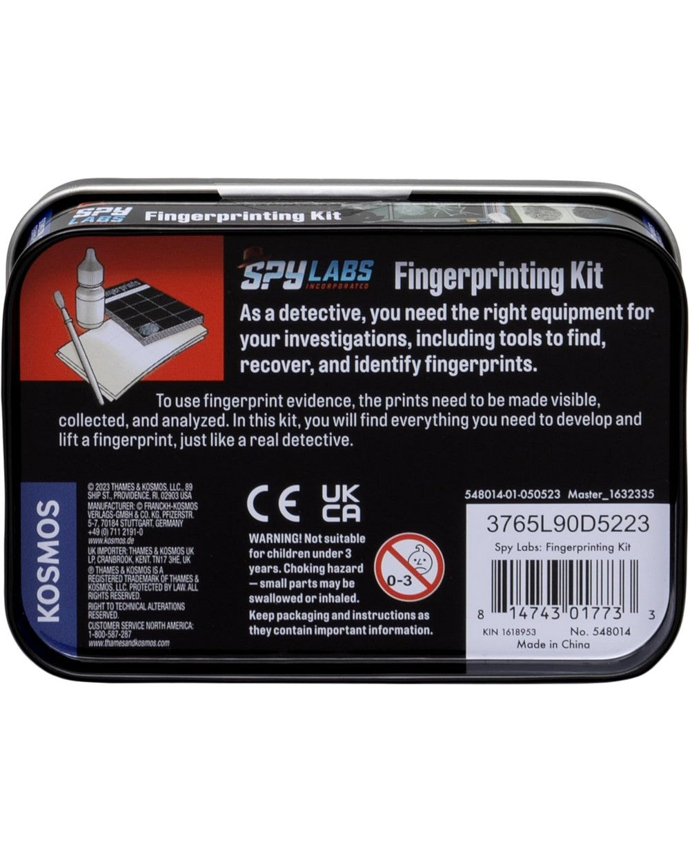 Thames & Kosmos Spy Labs Fingerprinting Kit - Forensic Science Set, DIY Fingerprint Collection, Educational Spy Toy, Interactive STEM Learning