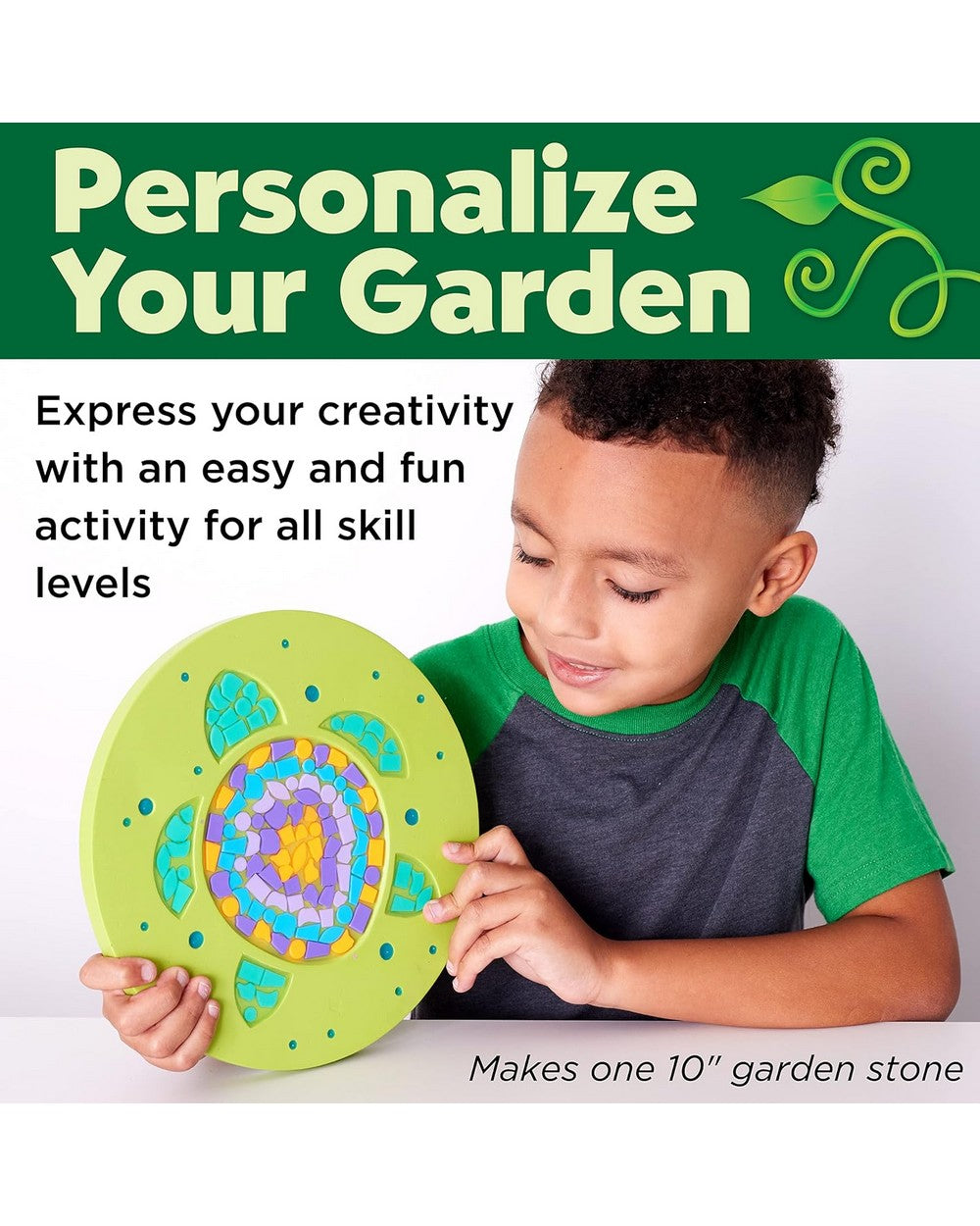 Creativity for Kids Turtle Garden Stone – DIY Craft Kit for Kids, Paint and Decorate a Turtle-Themed Garden Stone, Outdoor Decor