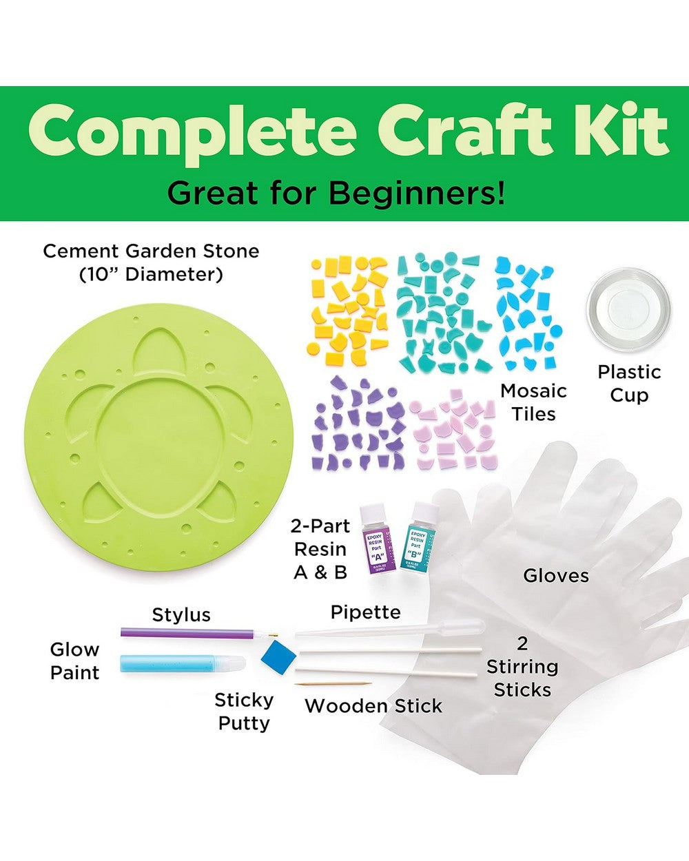 Creativity for Kids Turtle Garden Stone – DIY Craft Kit for Kids, Paint and Decorate a Turtle-Themed Garden Stone, Outdoor Decor