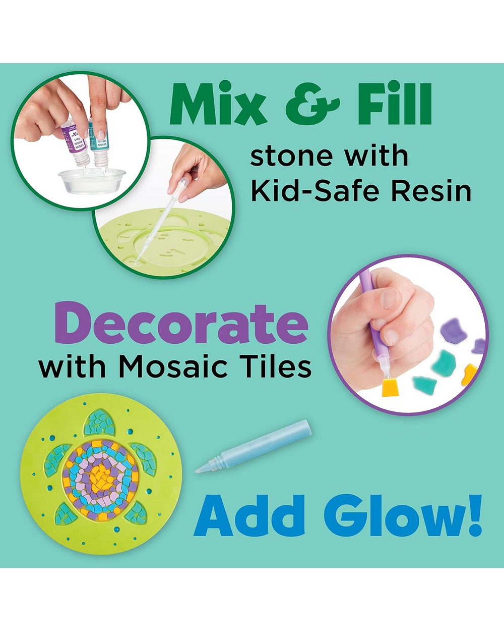 Creativity for Kids Turtle Garden Stone – DIY Craft Kit for Kids, Paint and Decorate a Turtle-Themed Garden Stone, Outdoor Decor