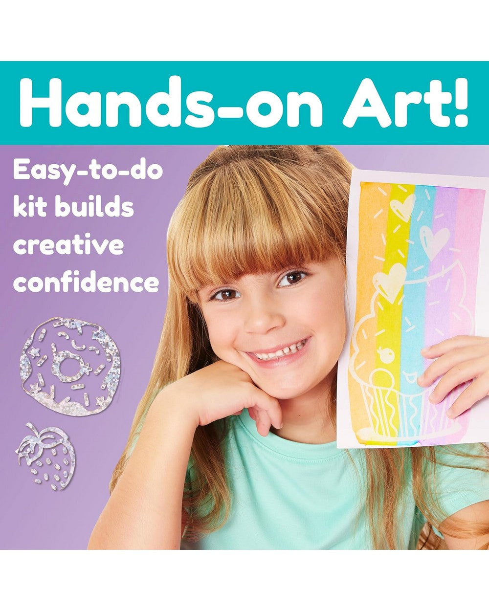 Creativity for Kids Squeegeez Magic Reveal Art Kawaii – DIY Craft Kit for Kids, Create Cute Kawaii Designs with Magic Reveal Technique