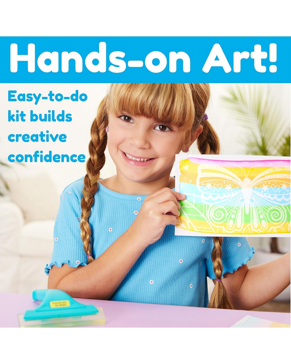 Creativity for Kids Squeegeez Magic Reveal Art Butter – DIY Art Kit for Kids, Create Colorful Butterflies with Magic Reveal Technique