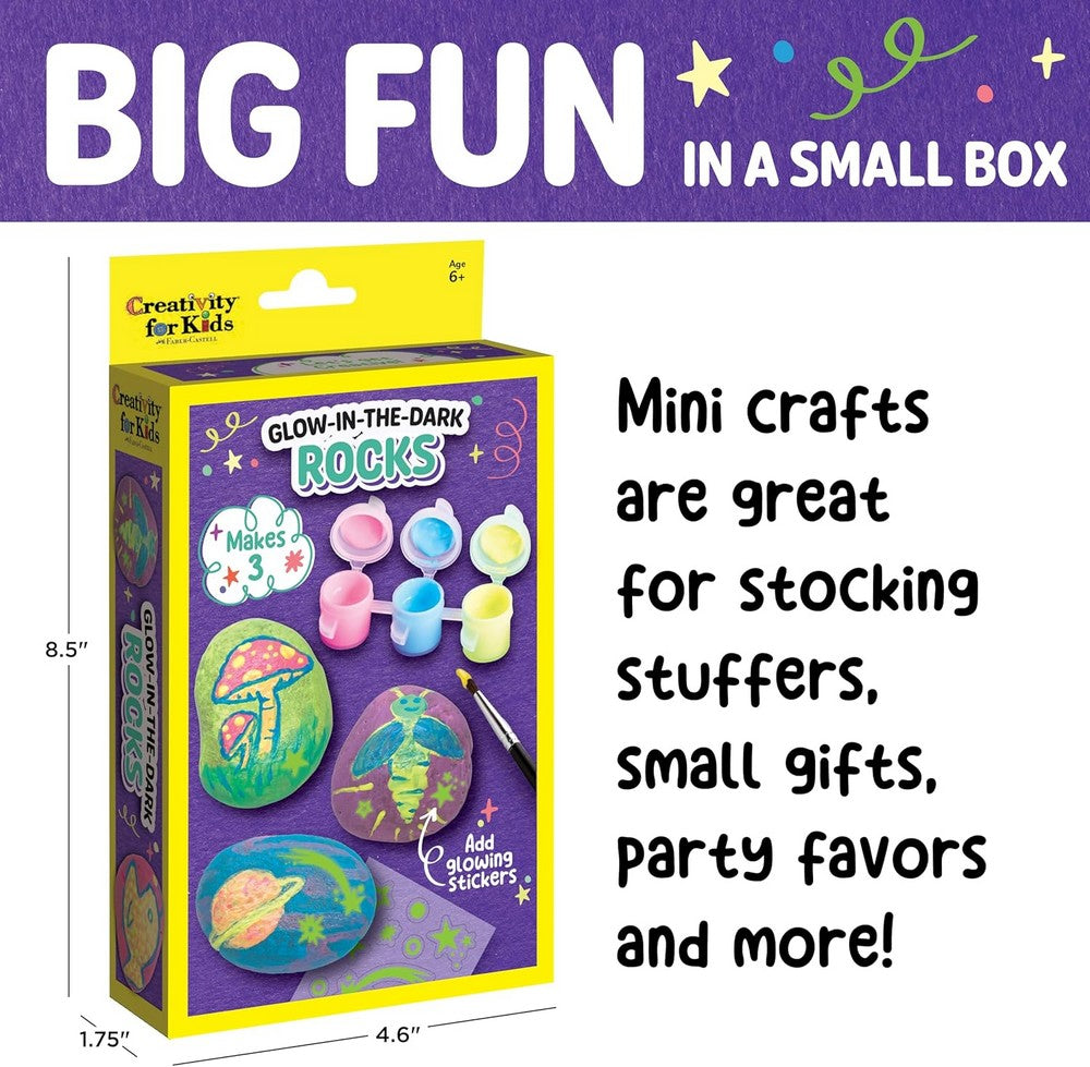 Creativity for Kids Glow in the Dark Rocks – DIY Craft Kit, Paintable Rocks, Glow Art, Fun Kids Activity