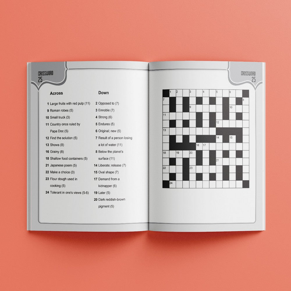 Hinkler Large Print Puzzles – Crosswords Edition, Easy-to-Read Crossword Puzzle Book for Adults, Includes Challenging Puzzles and Solutions