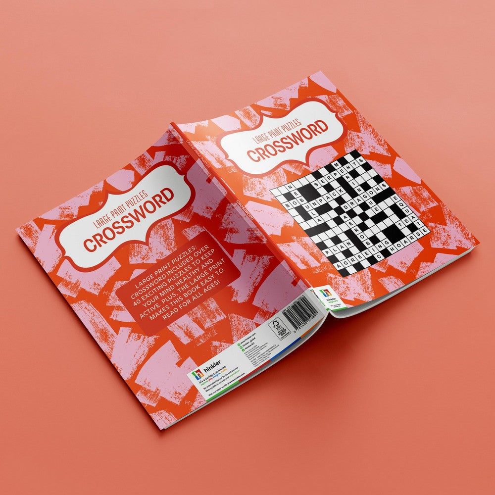 Hinkler Large Print Puzzles – Crosswords Edition, Easy-to-Read Crossword Puzzle Book for Adults, Includes Challenging Puzzles and Solutions