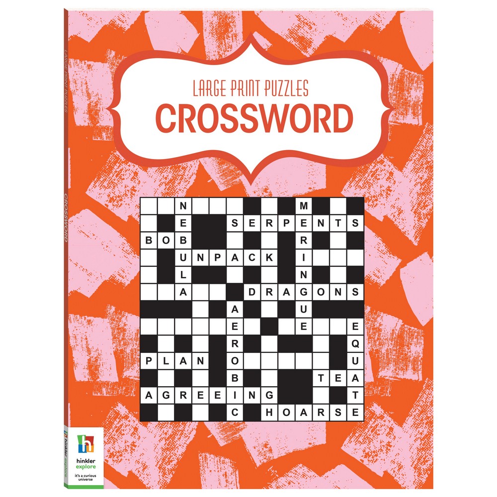 Hinkler Large Print Puzzles – Crosswords Edition, Easy-to-Read Crossword Puzzle Book for Adults, Includes Challenging Puzzles and Solutions