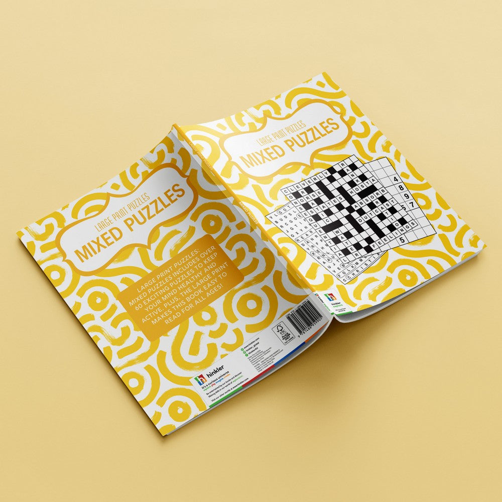 Hinkler Large Print Puzzles – Mixed Puzzles Edition, Includes a Variety of Puzzles (Crosswords, Word Search, Sudoku), Fun and Stimulating Brain Exercise