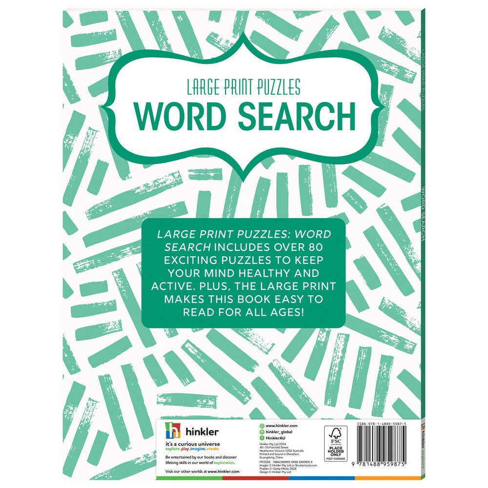 Hinkler Large Print Puzzles – Word Search Edition, Easy-to-Read Word Search Puzzle Book for Adults, Includes Fun and Challenging Word Search Puzzles
