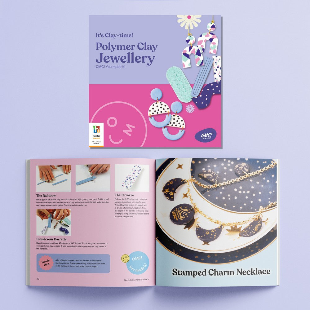 Hinkler OMC Polymer Clay Jewellery Kit – DIY Craft Set for Earrings, Necklaces, Bracelets, Includes Clay, Tools, and Accessories