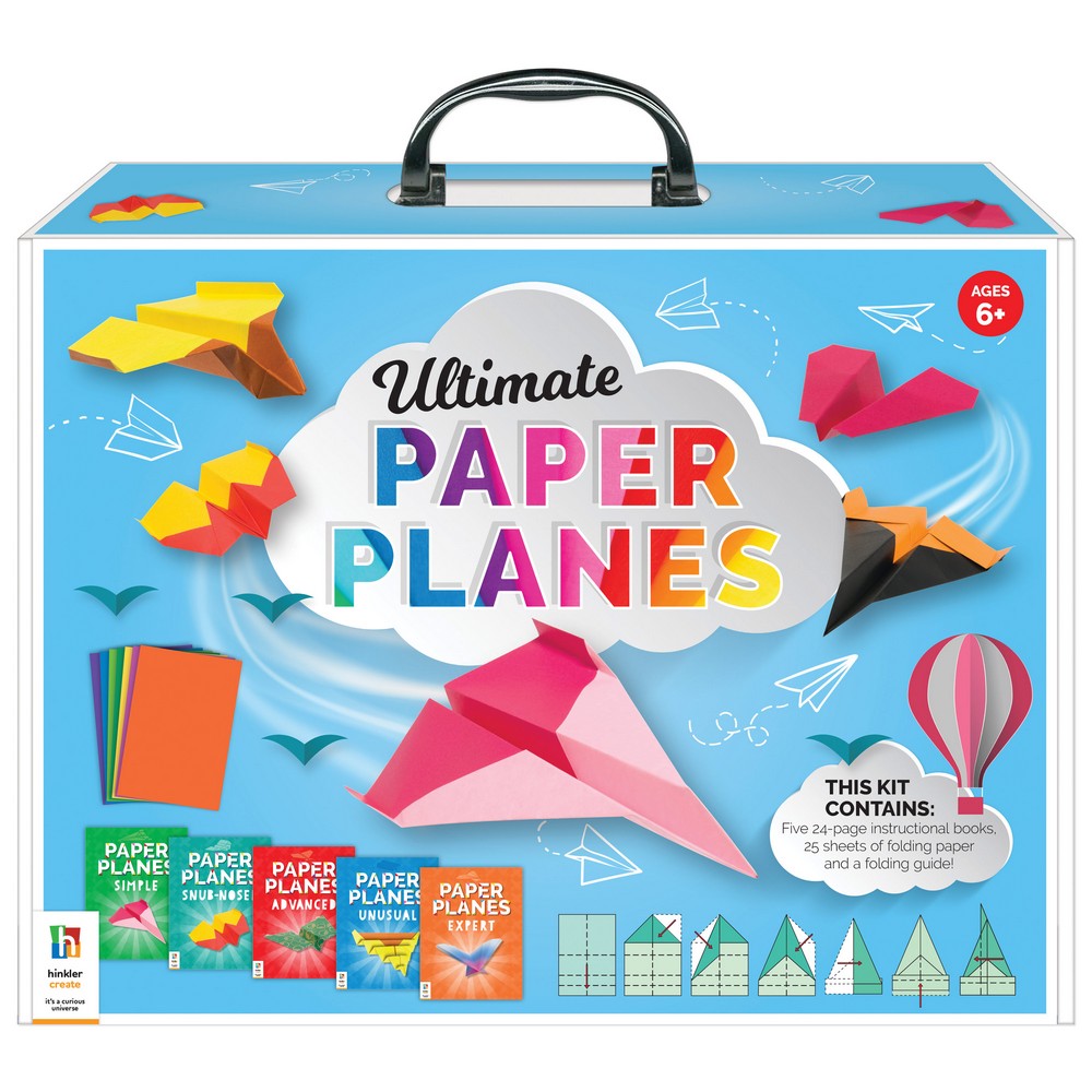 Hinkler Ultimate Paper Planes Activity Case – DIY Paper Folding Kit, Includes Colorful Paper, Instructions, and Fun Plane Designs