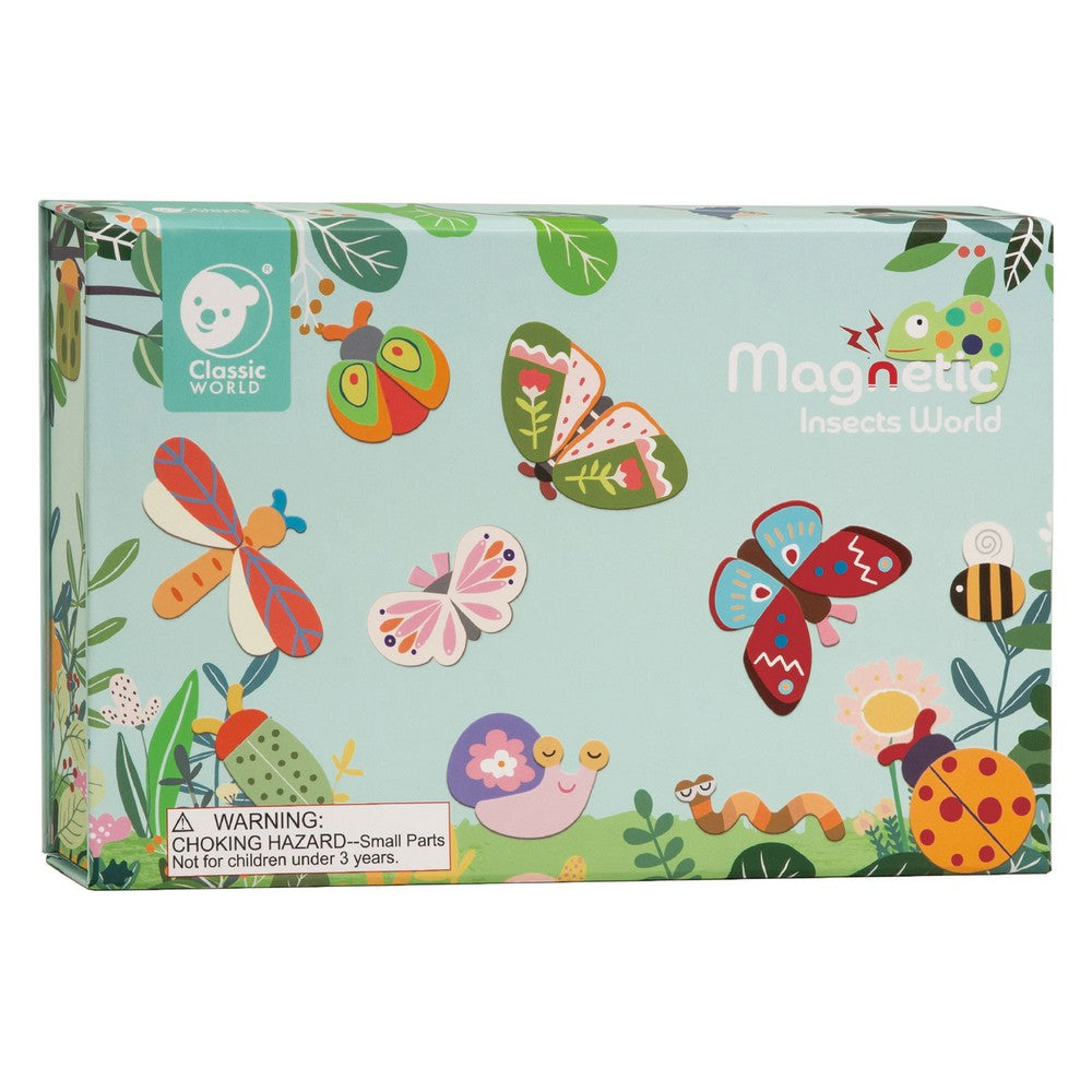 Classic World Magnetic Insects World - Wooden Magnetic Toy, Insect Learning Toy, Educational Toy for Kids, Toddler Activity Set