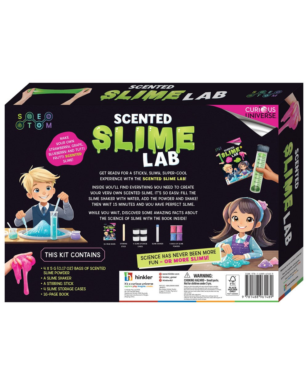 "Hinkler Curious Universe Scented Slime Creation Lab - DIY Slime Making Kit, Fun Sensory Activity, Educational STEM Project, Creative Play for Kids
