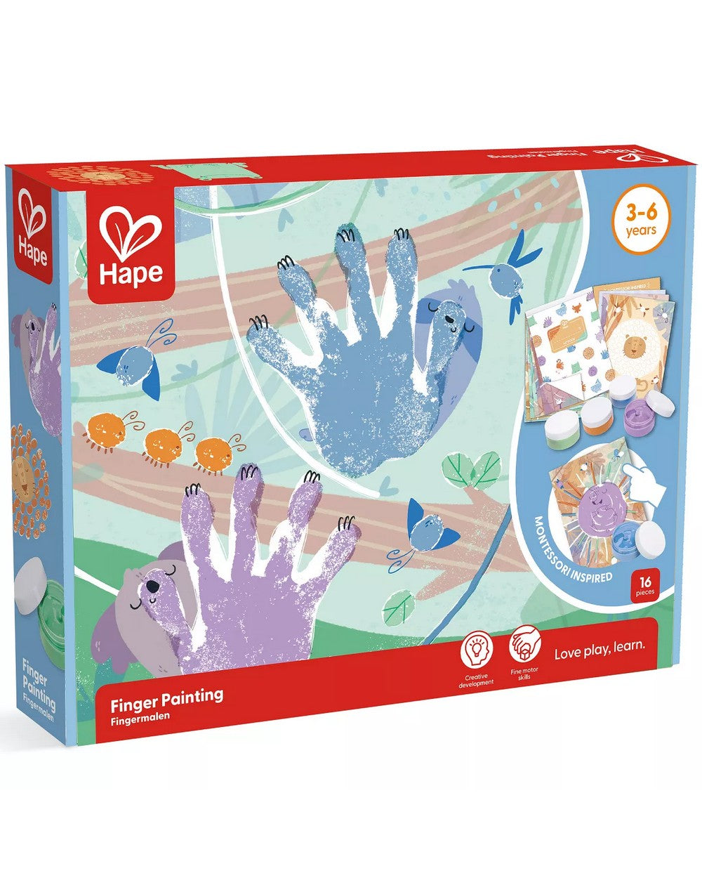 Hape Finger Painting, Kids Art Supplies, Creative Painting Kit, Mess-Free Fun, Educational Activity