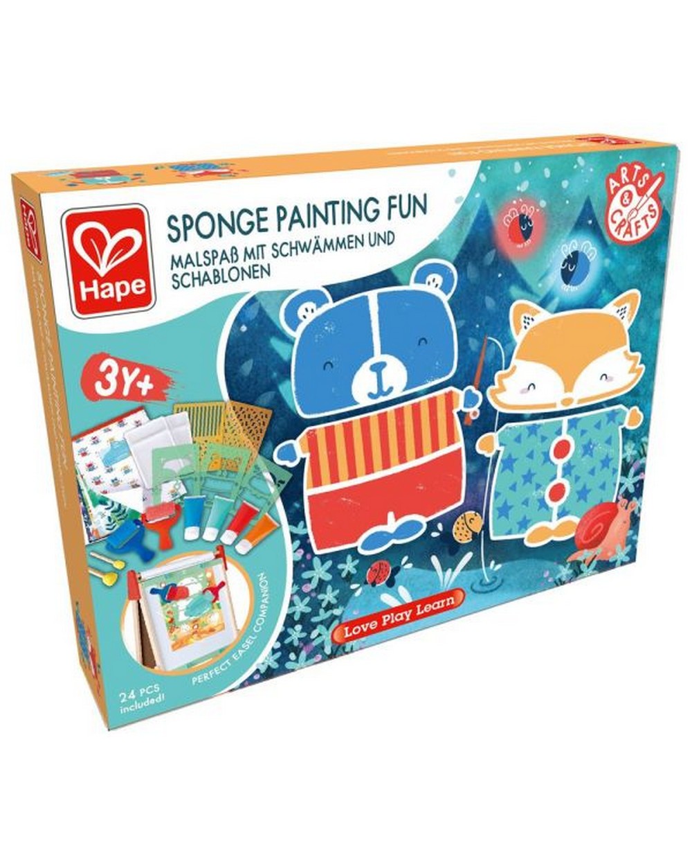Hape Sponge Painting Fun, Kids Art Supplies, Creative Painting Kit, Mess-Free Art, Educational Activity