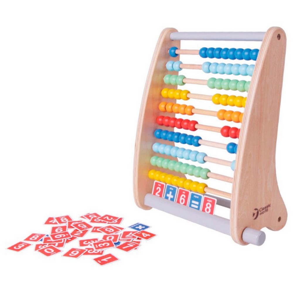 Classic World Abacus - Wooden Counting and Math Toy for Kids, Number Recognition, Addition & Subtraction Practice, Preschool Activity