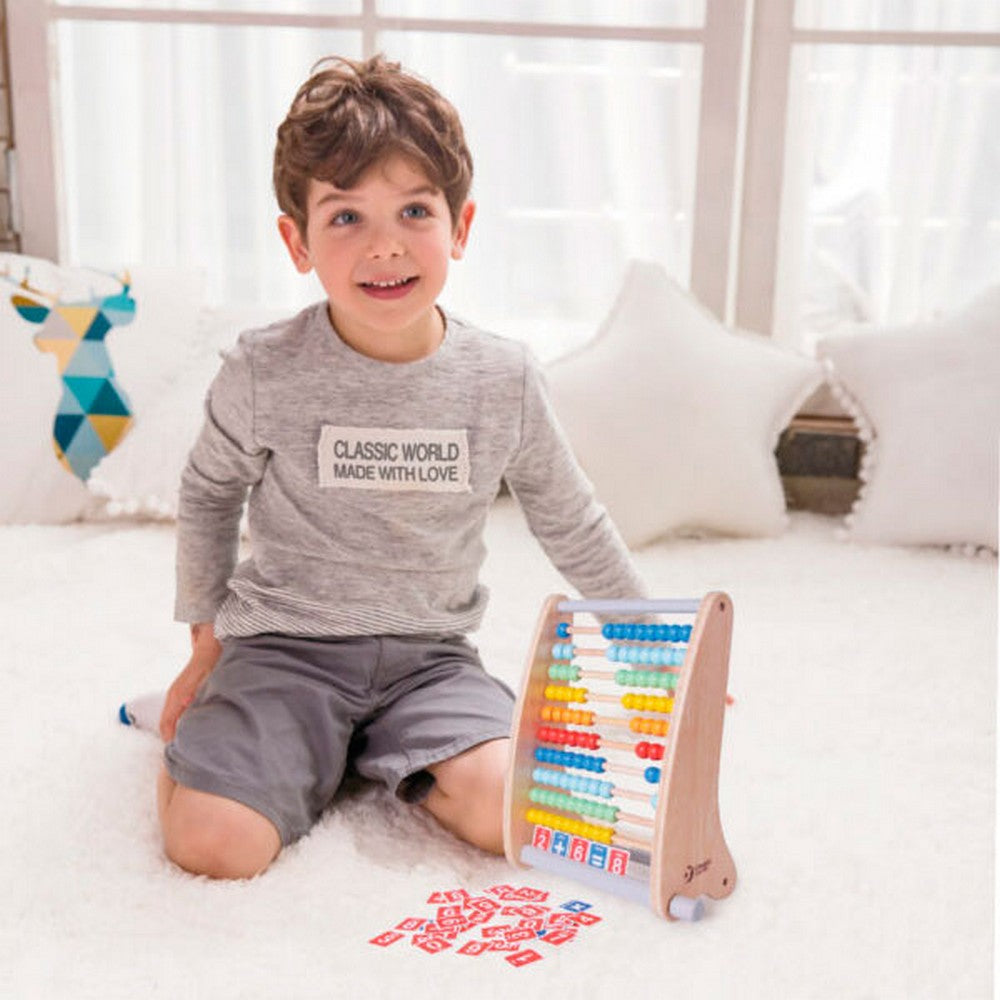 Classic World Abacus - Wooden Counting and Math Toy for Kids, Number Recognition, Addition & Subtraction Practice, Preschool Activity
