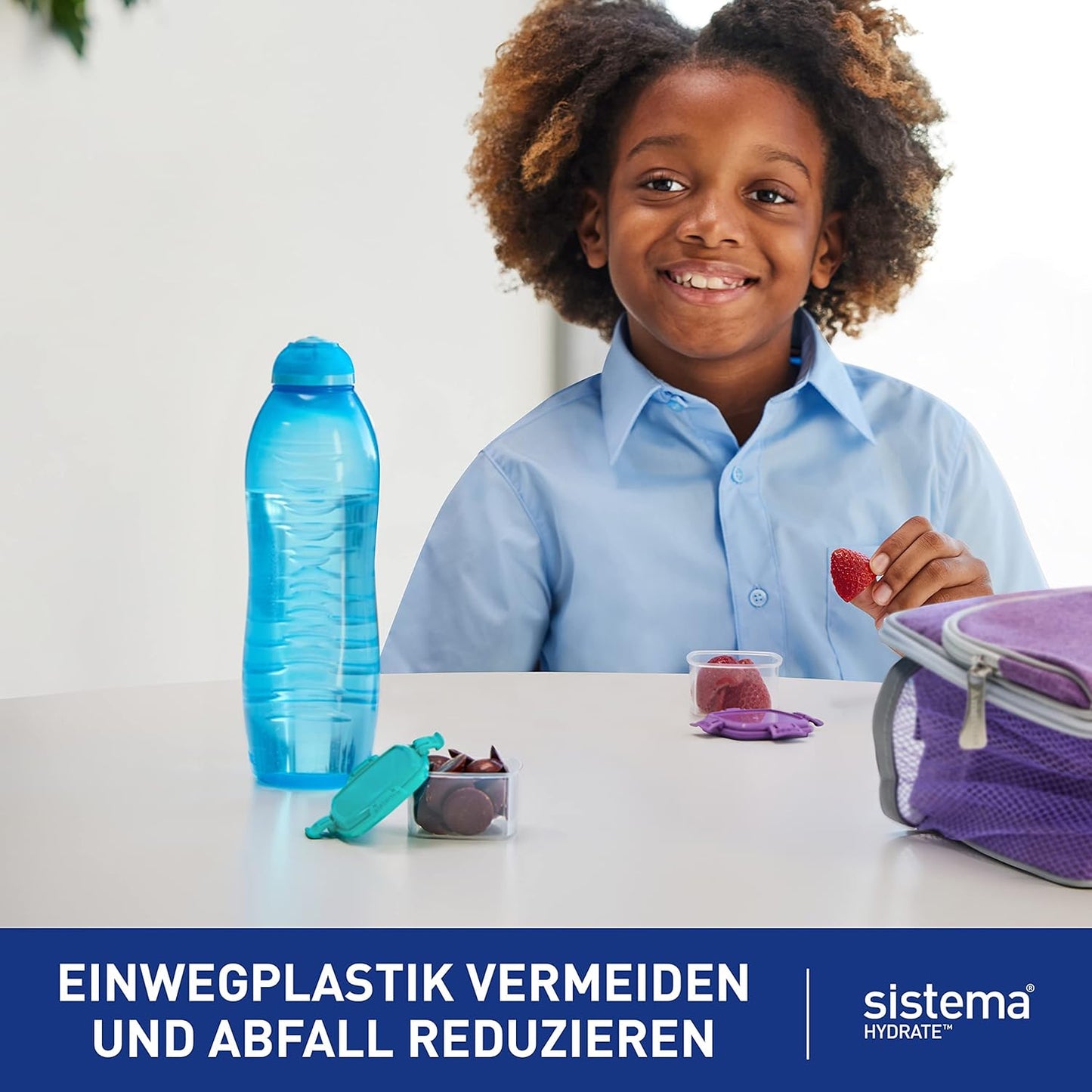 Sistema Twist 'n' Sip Squeeze Kids Water Bottle, Leakproof Water Bottle, 330 ml, BPA-Free, Assorted Colours
