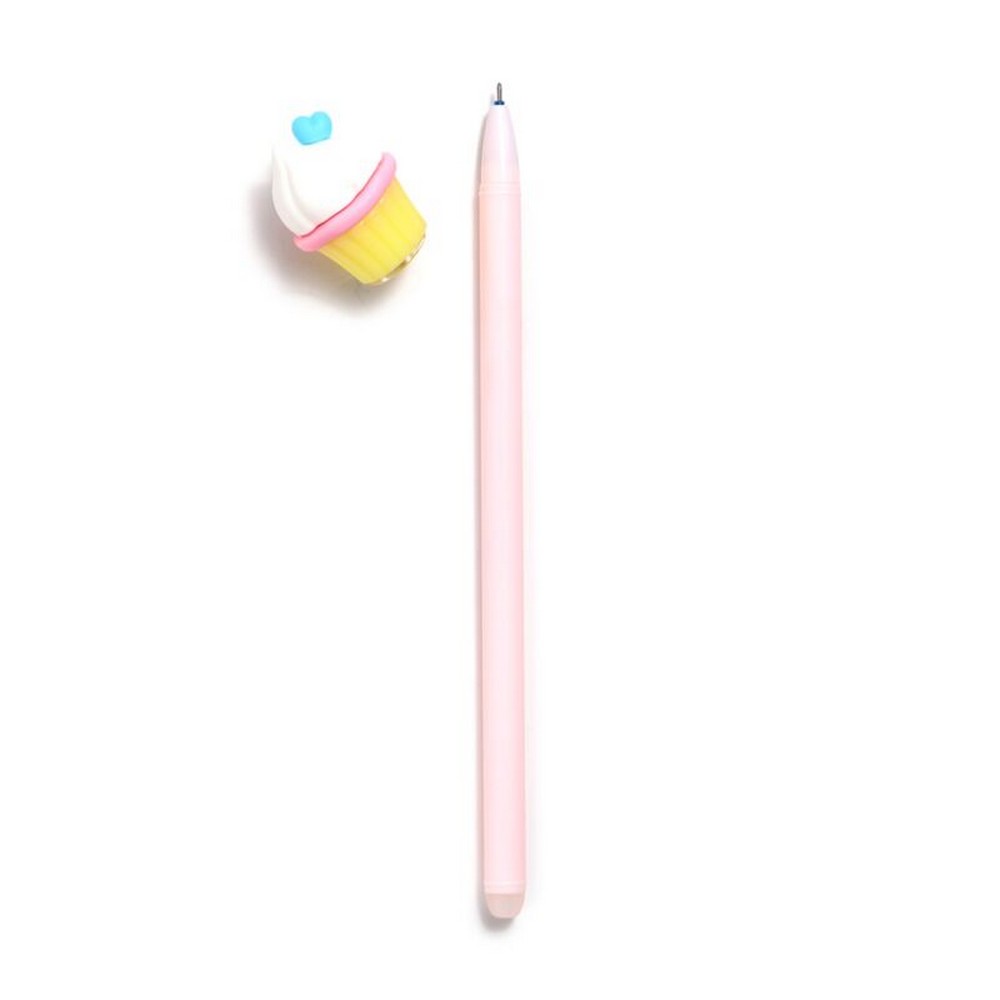 Puckator Inkredible Erasable Gel Pen with Cupcake Topper – Cute Kids Stationery Gift, Assorted - 1 Piece