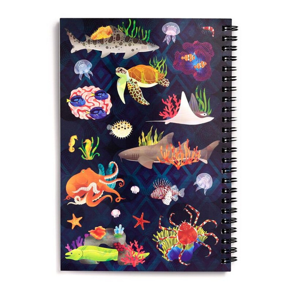 Puckator Marine Kingdom 6-Piece Stationery Set – Ring Bound Notepad & Pencil Case with Ocean-Themed Designs