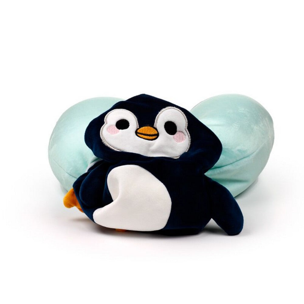 Puckator Swapseazzz Adoramals Ocean Penguin 2-in-1 Plush Travel Pillow & Toy – Soft Convertible Comfort for Kids
