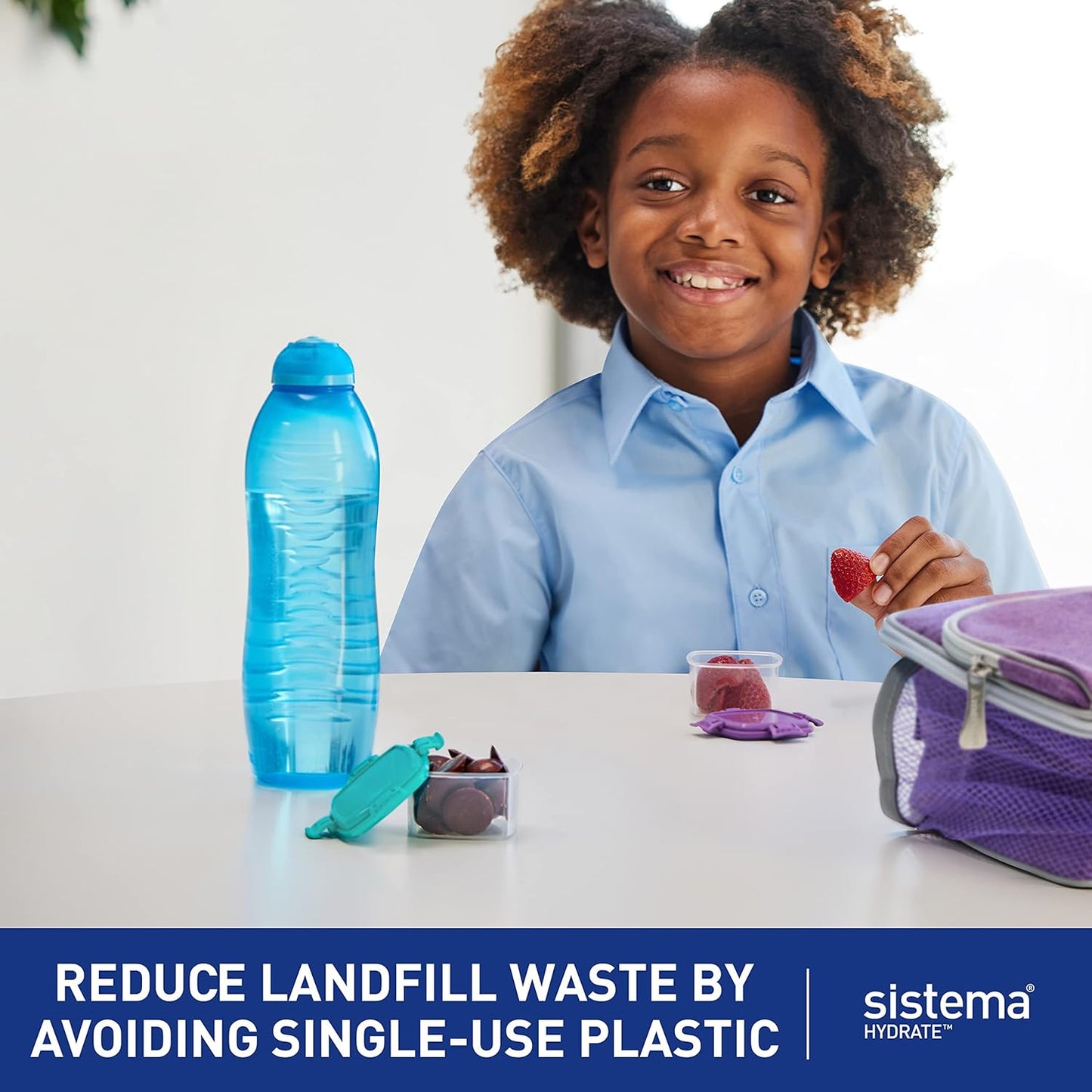 Sistema Twist 'n' Sip Squeeze Sports Water Bottle | Leakproof 620 ml BPA-Free Assorted Colours