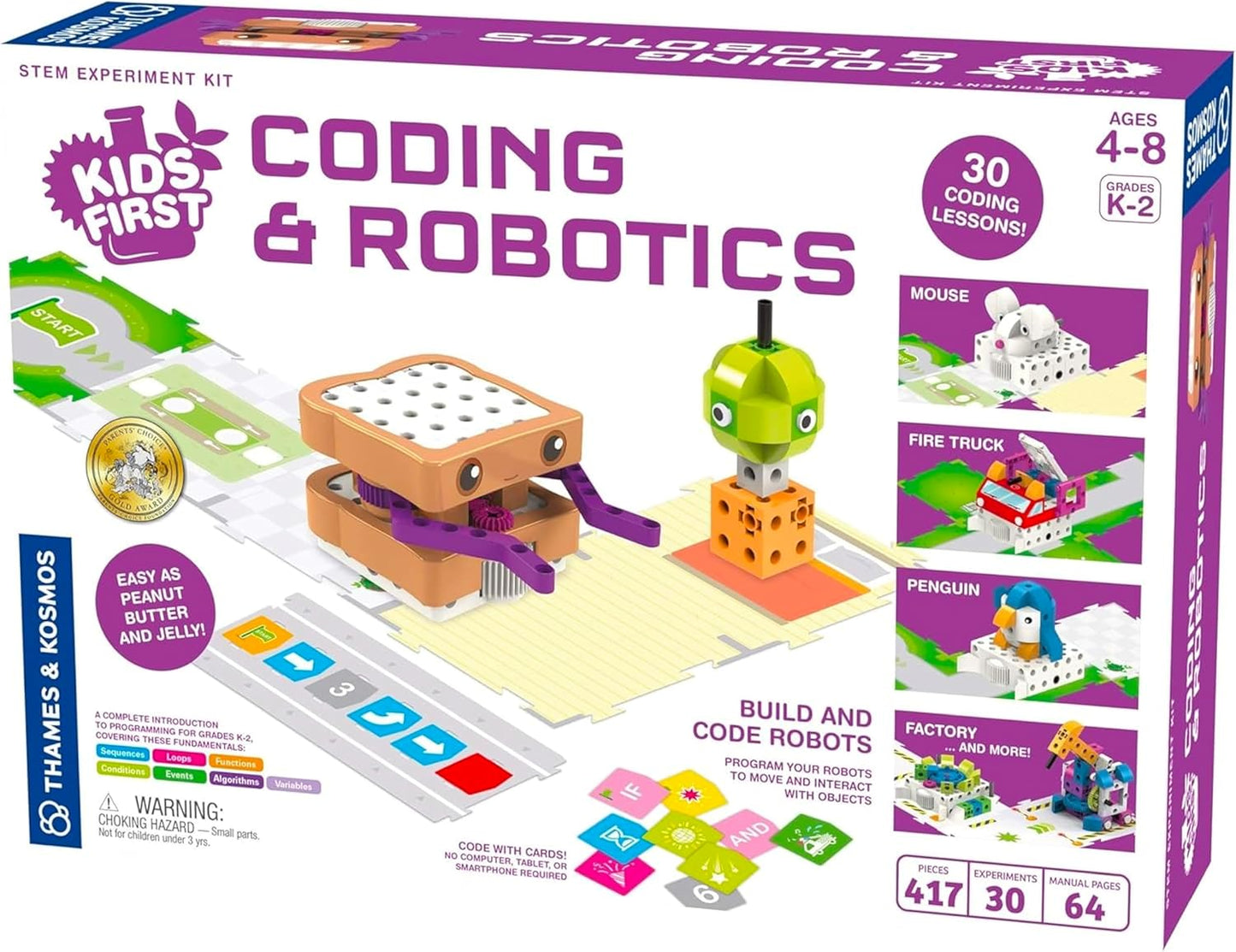 Thames & Kosmos 567012 Kids First Coding & Robotics | No App Needed | Grades K-2 | Intro To Sequences, Loops, Functions, Conditions, Events, Algorithms, Variables | Parents Choice Gold Award Winner |