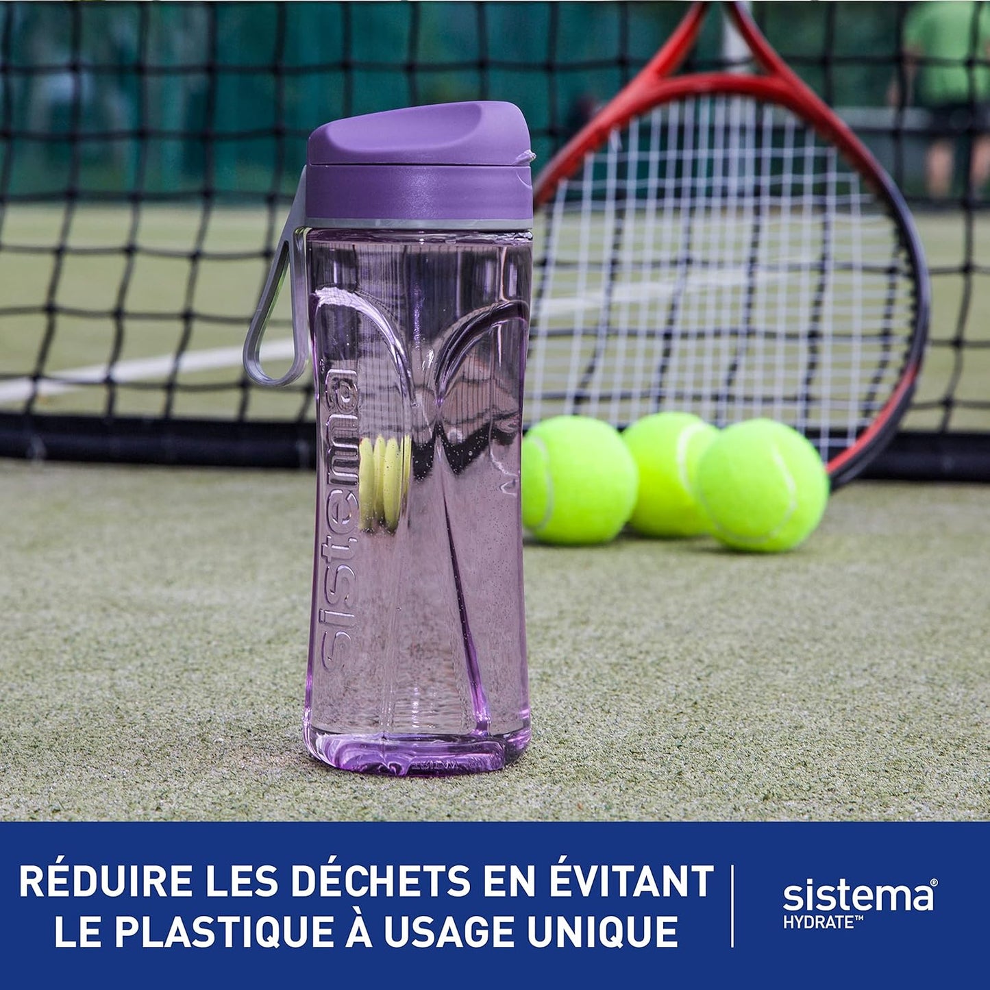 Sistema Hydrate Tritan Swift Water Bottle | 600 ml | Leakproof Water Bottle | BPA-Free | Recyclable with TerraCycle®| Assorted Colours