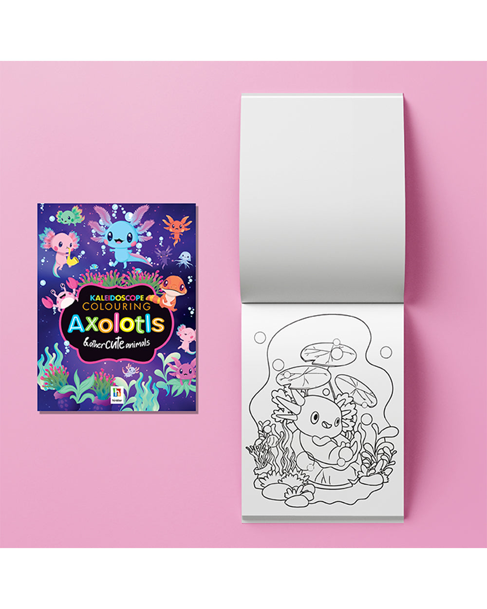 Hinkler Kaleidoscope Coloring Kit Axolotls