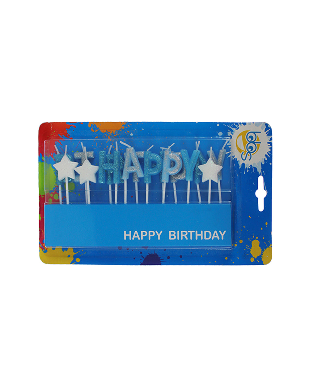 BBS Happy Birthday Candle Blue 120, Blue Birthday Candle, Birthday Cake Candle, Party Candle, Birthday Decoration, Celebration Candle