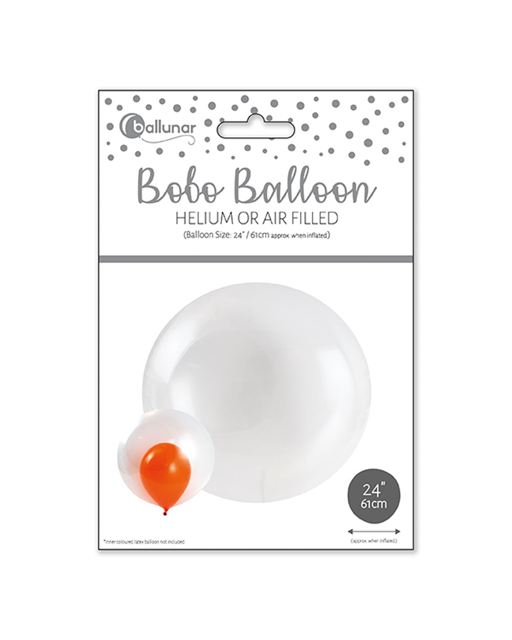 Ballunar 24 Inch Clear Bobo Balloon, Clear Balloon, Bobo Balloon, Party Decor, Transparent Balloon, Celebration Balloon