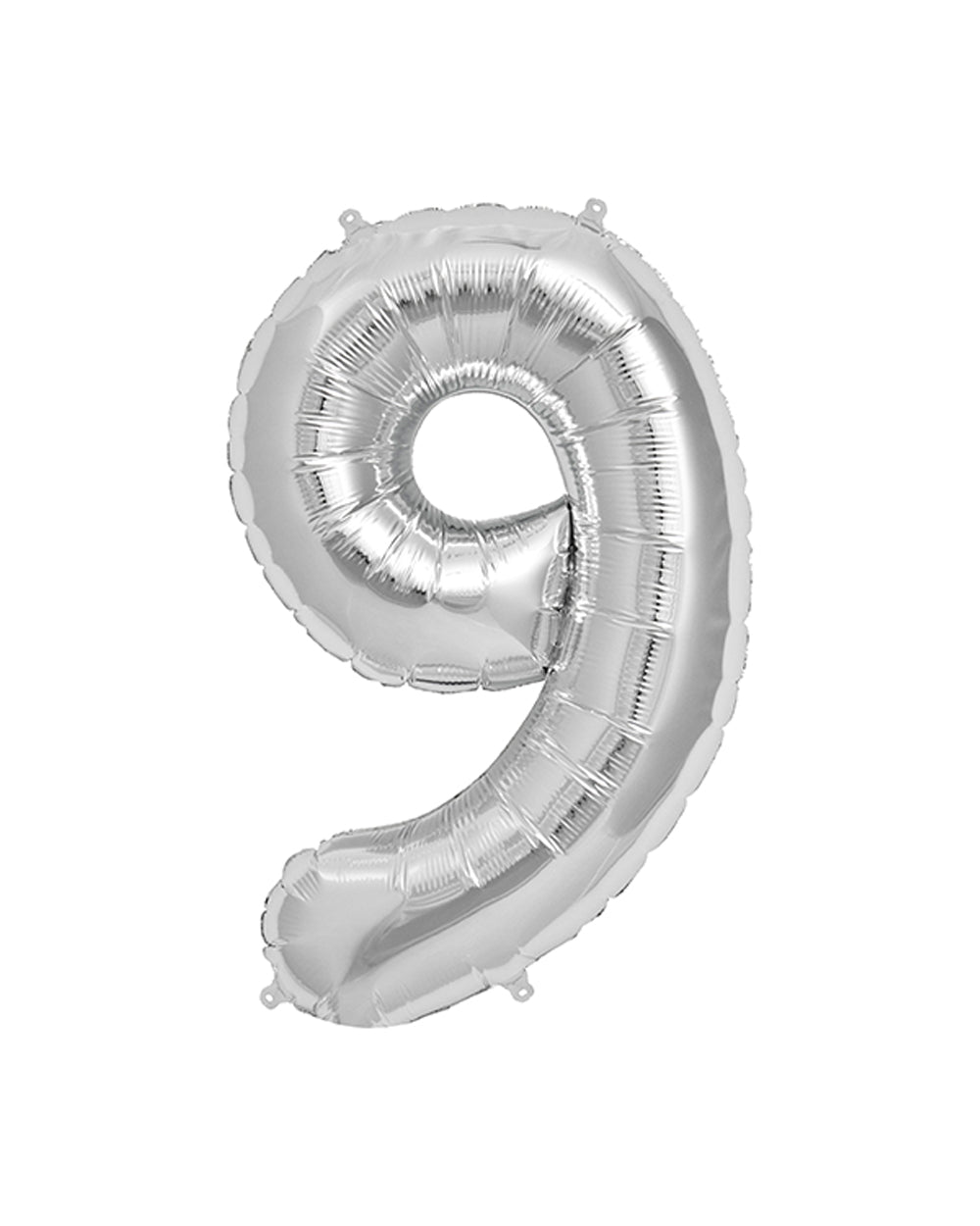 Ballunar Number 9 Silver Foil Balloon 65cm, Silver Number Balloon, Foil Balloon, Birthday Balloon, Party Decoration, Celebration Balloon