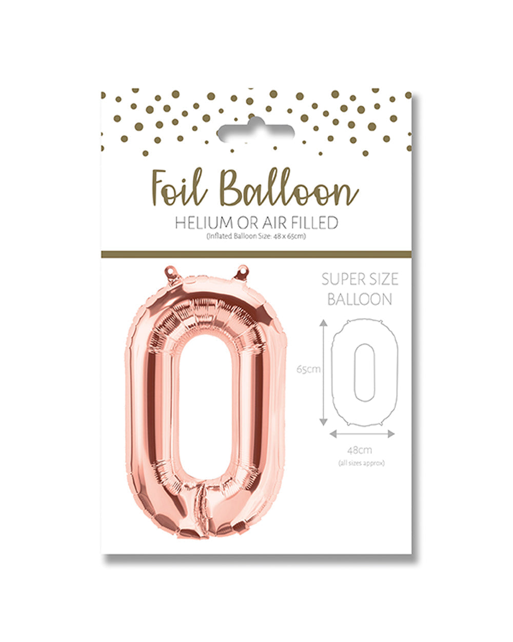 Ballunar Number 0 Gore Gold Foil Balloon 65cm, Gold Number Balloon, Foil Balloon, Birthday Balloon, Party Decoration, Celebration Balloon