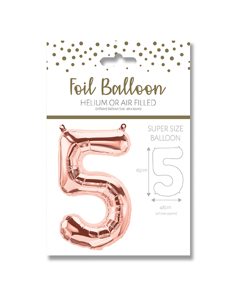 Ballunar Number 5 Gore Gold Foil Balloon 65cm, Gold Number Balloon, Foil Balloon, Birthday Balloon, Party Decoration, Celebration Balloon