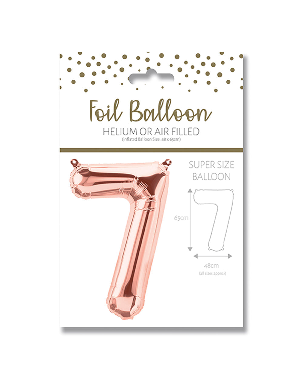 Ballunar Number 7 Gore Gold Foil Balloon 65cm, Gold Number Balloon, Foil Balloon, Birthday Balloon, Party Decoration