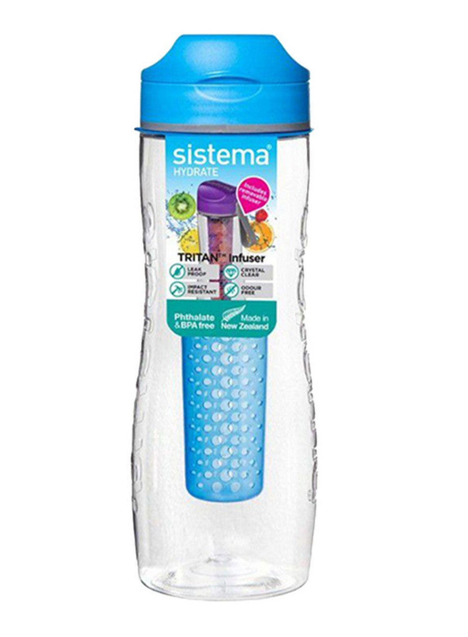 Sistema Tritan Infuser Bottle, Leak-Proof, Reusable, Fruit Infuser, Hydration Bottle, Lightweight, Travel-Friendly Assorted Color, 1 Piece - 800 ML