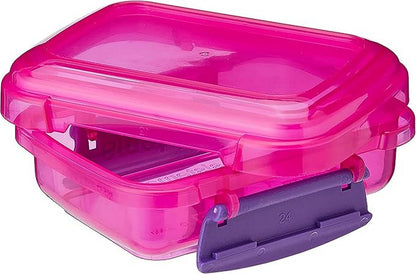 Sistema Rectangular Lunch Box, Leak-Proof, Durable, Reusable, Food Storage, Coloured, Pack Of 3 - 200ml