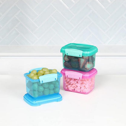 Sistema Rectangular Lunch Box, Leak-Proof, Reusable, Durable, Food Storage, Microwave Safe, Coloured, Pack of 3, 400ml