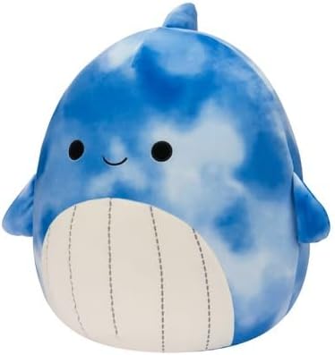 Squishmallows Samir Tie-Dye Whale Stuffed Animal, 14-Inch Size, Blue