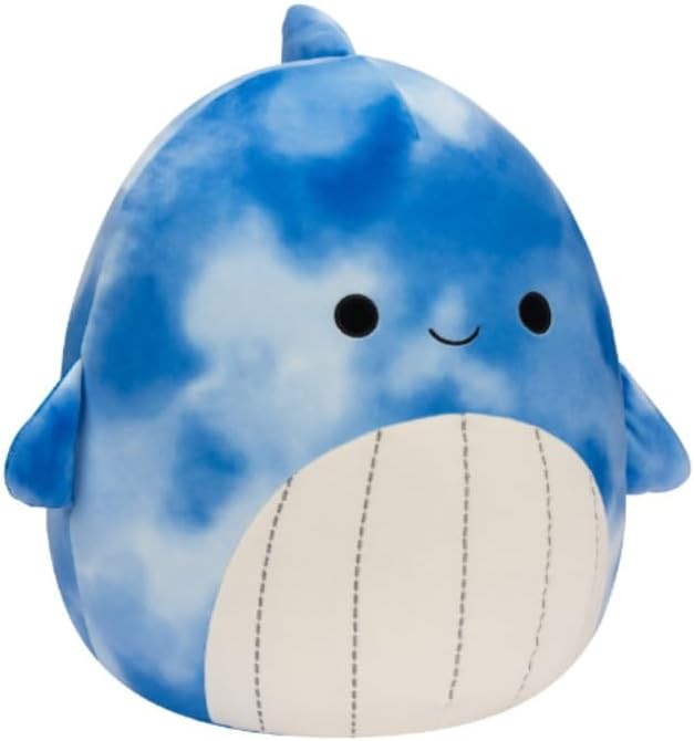 Squishmallows Samir Tie-Dye Whale Stuffed Animal, 14-Inch Size, Blue